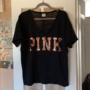 Victoria Secret Pink V Neck Shirt, Size: Large